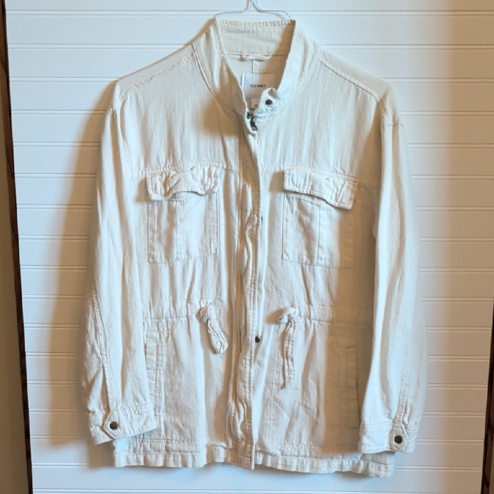 Women's Old Navy cream Utility Jacket, sz. L